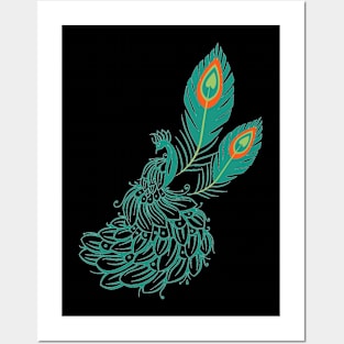 Peacock ,Peacock feather ( Print on front ) Posters and Art